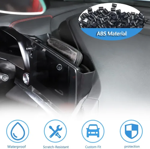 Vista 5 de Sekhyna Caja de almacenamiento trasera compatible con pantalla de navegación Chevrolet Corvette C8 2020-2025, bandeja organizadora para salpicadero