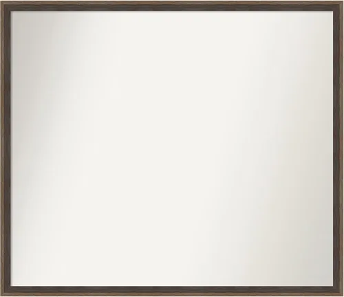 Vista 23 de Amanti Art Brown Bathroom Mirror for Over Sink, 21x33 Custom Made Hardwood Wedge Mocha Rectangle Vanity Mirror, Large Modern Wood Frame, Hangs