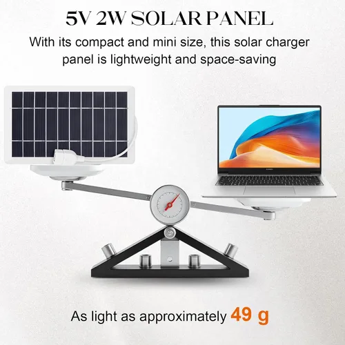 Vista 3 de Cargador de panel solar USB de 5V 5W, kit de panel solar portátil, blanco, 1pcs Para cámara, carga de teléfono celular, camping, senderismo