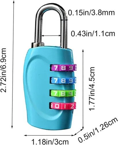 Vista 4 de TAORANJU Paquete de 2 cerraduras de combinación, cerradura de casillero de 4 dígitos reiniciable, cerradura combinada para exteriores, impermeable