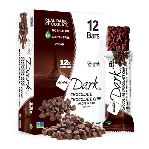 Vista 12 de NuGo Dark, caja variada de muestra, barra de proteínas veganas de 0.47-0.31 onzas, sin gluten, 12 CT
