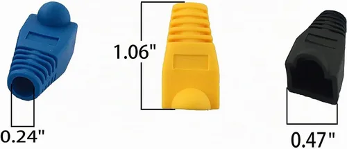 Vista 2 de Paquete de 100 cargadores de cable de red Ethernet RJ45 CAT6 CAT6E CAT5 CAT5E para alivio de tensión, conector de cable de cubierta de enchufe