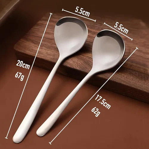 Vista 2 de 6 cucharones de sopa profundos con mango largo (6.9 pulgadas), cuchara de servir de acero inoxidable 18/10, cuchara grande de ramen, cuchara de sopa
