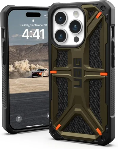 Vista 13 de URBAN ARMOR GEAR UAG Funda [versión actualizada] compatible con iPhone 15 Pro de 6.1 pulgadas, fibra de carbono Monarca, resistente, resistente