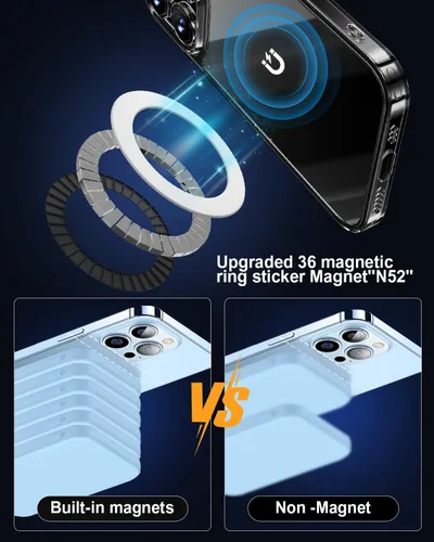 Vista 3 de Anillos adaptadores magnéticos 2 piezas compatibles con MagSafe, para Kindle Pop Socket Magnetic, para accesorios Magsafe y carga inalámbrica