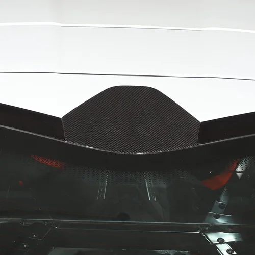Vista 2 de Cubierta de fibra de carbono real para panel trasero compatible con Chevrolet Corvette C8 2020-2024, cubierta superior del maletero trasero (negro)