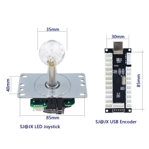 Vista 4 de SJJX Arcade Game LED DIY Kit Mechanical Keyboard Switch Arcade LED Button LED Joystick Controller Zero Delay USB Encoder for PC MAME Retropie JAMMA