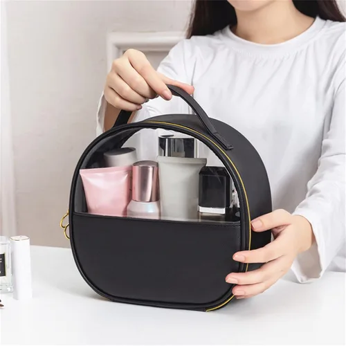 Vista 6 de Bolsas de maquillaje para mujer, organizador de viaje, bolsas de cosméticos portátiles, bolsa de aseo transparente, bolsa de aseo para el cabello
