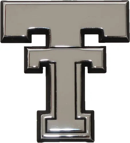 Vista 3 de Texas Tech Emblem Red Raiders - Emblema de metal prémium para automóvil (cromado)
