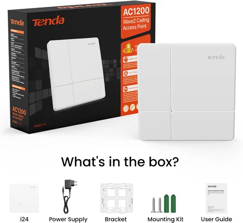 Vista 7 de Tenda Punto de acceso WiFi AC1200 Punto de acceso inalámbrico Gigabit de doble banda para negocios y hogar Cubre hasta 3200 pies cuadrados, más