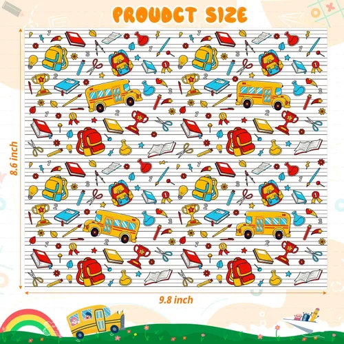 Vista 2 de 100 piezas de hojas de papel encerado de regreso a la escuela para alimentos, papel encerado para envoltorios de sándwiches de comida, envoltorios