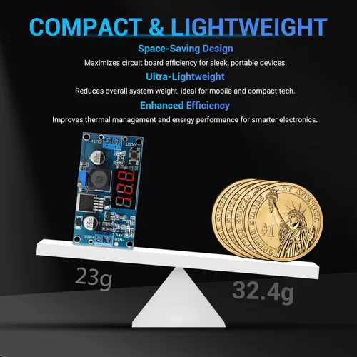 Vista 6 de DROK 10 unidades de pantalla LED LM2596 Buck Convertidor - DC a DC Buck Convertidor Regulador de voltaje ajustable 4-40V a 1.25-37V