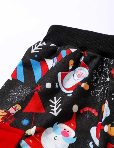 Vista 5 de MIGU Conjunto de 2 piezas de pantalones largos de manga larga con ciervos navideños para niño pequeño