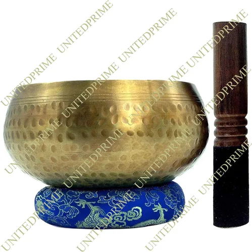 Vista 2 de Juego de cuencos tibetanos martillados a mano de grado de meditación de 5.90 pulgadas, de calidad profesional, de 2.2 libras, con sonido tibetano