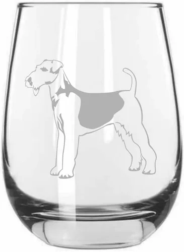 Vista 330 de Shar Pei (chino) - Vaso de vino sin tallo grabado para perro, 15.25 onzas