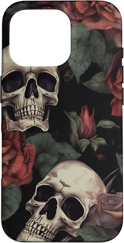 Vista 20 de iPhone 16 Gothic Skull and Roses - Accessorize in Style! Case