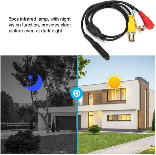 Vista 3 de Sonew Mini cámara de seguridad 2500TVL 6pcs visión nocturna cámara de seguridad CCTV vigilancia