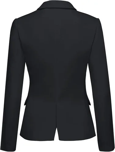 Vista 2 de luvamia Chaqueta formal de manga larga con solapa y botones para mujer