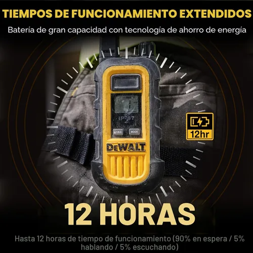 Vista 5 de DEWALT DXFRS300 - Walkie talkies resistentes de 1 vatio, impermeable, resistente a los golpes, largo alcance y radio bidireccional recargable