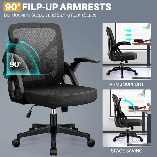 Vista 7 de FelixKing Silla de Oficina - Silla de Escritorio Ergonómica de Malla Transpirable con Ruedas y Soporte Lumbar, Sillas de Oficina para el Hogar
