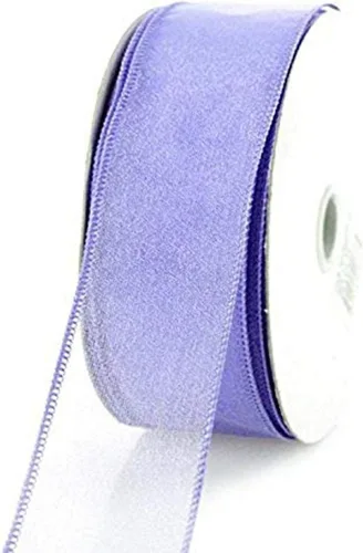 Vista 56 de Homeford Cinta de gasa transparente con borde con alambre, 25 yardas (1-1/2 pulgadas, belleza)