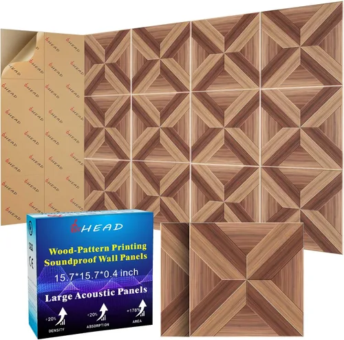 Vista 19 de Paneles Acústicos de Pared Grandes 47.2"x23.6"x1.57" Paquete de 4, Paneles de Prueba de Sonido DIY 3D con Ondas para Paredes, Paneles de Pared