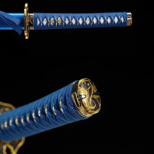 Vista 5 de Kamaiwo -1045/1060 hechas a mano forjadas a mano, auténticas, las katanas japonesas son un regalo único para hombres. El acero de alto carbono