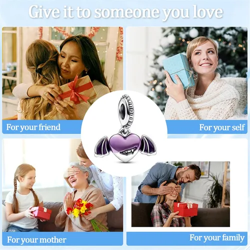 Vista 6 de polengju Birth Stone Love Heart Flying House Mom Crown Balloons Smile Children Luchs Charms para pulseras de plata de ley 925, collares, regalos