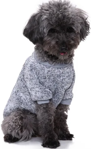 Vista 23 de Suéter de punto clásico para perros y mascotas, cálido para invierno, abrigo para cachorros y mascotas, ropa de suéter suave para perros pequeños