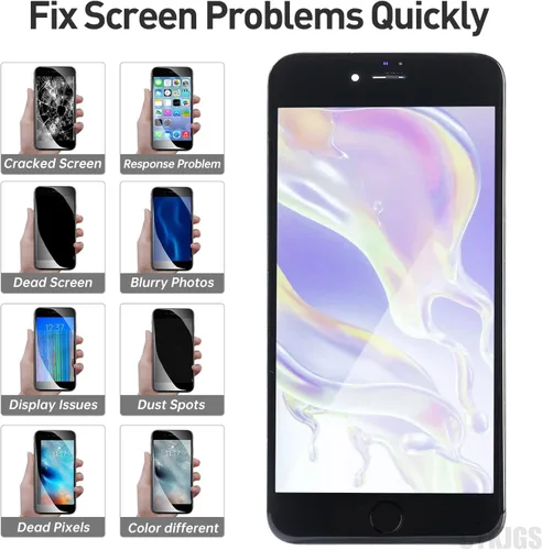 Vista 4 de para iPhone 6S Plus Reemplazo de pantalla de 5.5 pulgadas con botón de inicio, 6splus negro pantalla LCD digitalizador táctil 3D montaje completo