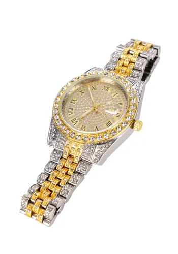 Vista 6 de Accesorio de Reloj Dorado Bling para Disfraz Multicolor