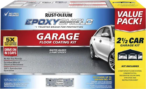 Vista 13 de Rust-Oleum 327081 EPOXYSHIELD - Kit de revestimiento de suelo de garaje, 1 coche, gris oscuro brillante