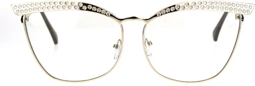 Vista 2 de PASTL Lentes transparentes de moda para mujer, lentes cuadrados con marco de metal ojo de gato