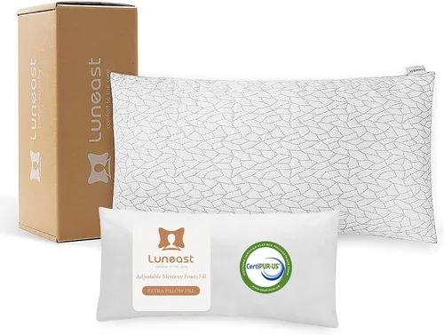 Vista 13 de Almohadas de espuma viscoelástica para dormir, almohada de cama ajustable y transpirable para dormir de lado, espalda y estómago, funda de almohada