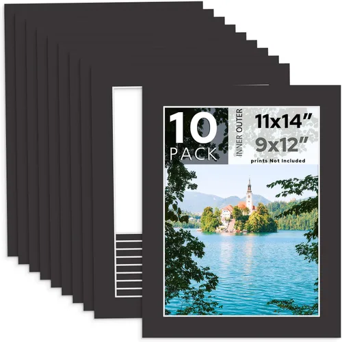 Vista 22 de MBC MAT BOARD CENTER, Paquete de 10 marcos de cartón para fotos negros de 4x6 pulgadas para 3x5 pulgadas, corte biselado, sin ácido, grosor de 4