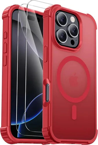 Vista 48 de Funda para iPhone Air [compatible con MagSafe] [2 protectores de pantalla] [prueba de caídas de grado militar] Funda magnética resistente