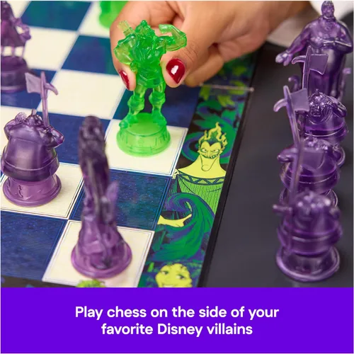 Vista 3 de Spin Master Games, Juego de ajedrez de villanos de Disney para adultos y niños, juega como personajes clásicos de Disney, Úrsula, Jafar, Hades