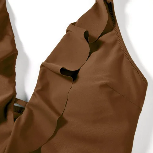 Vista 37 de SUUKSESS Traje de baño sexy de una pieza con volantes y control de abdomen para mujer