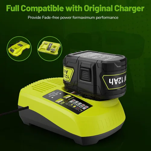 Vista 7 de ARyee Paquete de 2 baterías de repuesto de 12.0Ah 18V P108 P109 para Ryobi 18V batería P102 P103 P104 P105 P107 P106 compatible con Ryobi ONE+18Volt