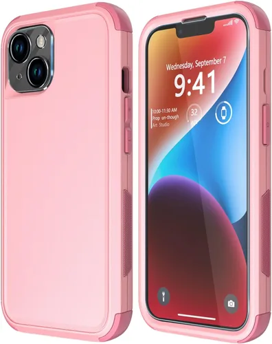 Vista 26 de Diverbox Funda para iPhone 14 [a prueba de golpes] [a prueba de caídas] [protector de pantalla de vidrio templado], funda de protección resistente