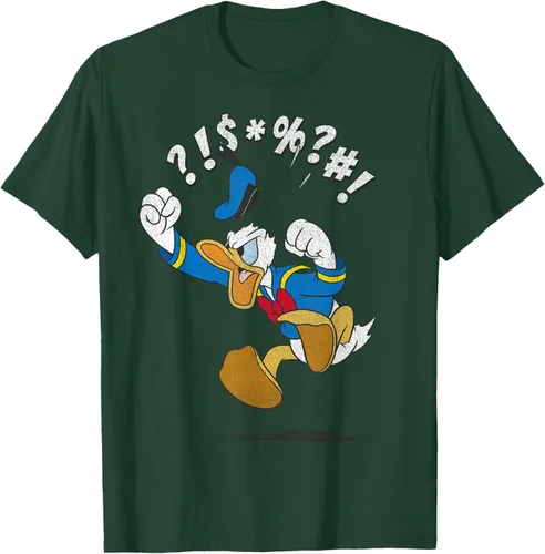 Vista 47 de Disney Mickey And Friends - Camiseta vintage de Donald Duck Angry Jump, Negro