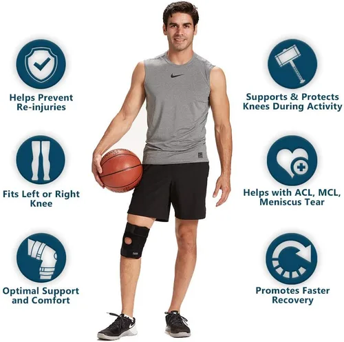 Vista 4 de ComfiLife Rodillera para aliviar el dolor de rodilla – Rodillera de neopreno para entrenar, correr, recuperación de lesiones – Estabilizadores