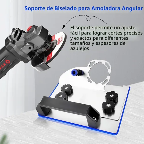 Vista 4 de Herramienta de biselado de azulejos de 45 grados, herramienta de corte de baldosas de cerámica, soporte de accesorios para amoladora angular