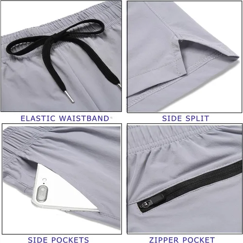 Vista 5 de COOFANDY Pantalones cortos deportivos para correr para hombre de 5 pulgadas, paquete de 2 pantalones cortos de entrenamiento para gimnasio