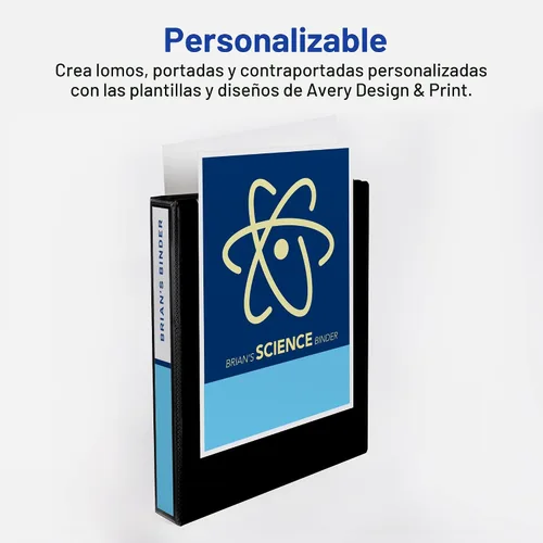 Vista 3 de Carpeta básica con aro, por Avery, Negro