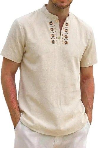Vista 8 de ZAFUL Camisa hawaiana de manga corta con botones para hombre, estilo casual, tropical, floral, para verano, playa, vacaciones, polo 0_PAT2