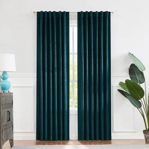 Vista 10 de Paneles de cortinas opacas de terciopelo gris oscuro para ventana, reducción de ruido, 90% de oscurecimiento de la habitación, bolsillo para barra