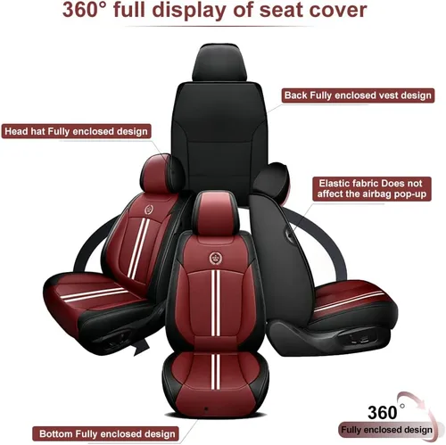 Vista 8 de Funda de asiento de automóvil compatible con LR2 transpirable e impermeable compatible con bolsa de aire compatible con asiento de automóvil