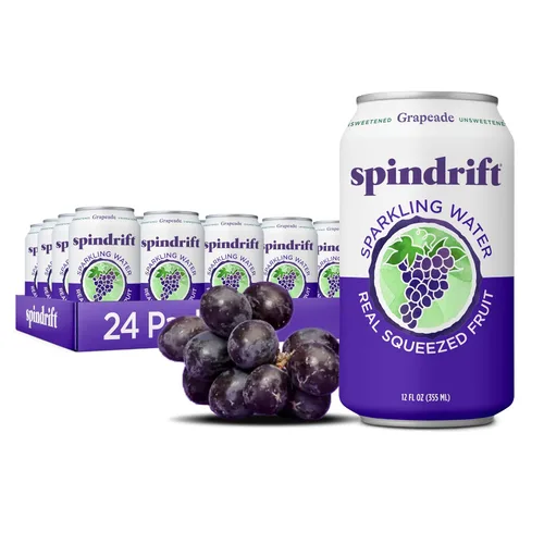 Vista 20 de Spindrift Agua con gas, sabor a bayas Belli, hecha con fruta exprimida real, latas de 12 onzas líquidas, paquete de 24 (solo 13 calorías por lata)