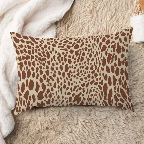 Vista 37 de ArogGeld Funda de cojín lumbar con estampado de leopardo y guepardo negro, funda de almohada para sofá, con manchas de animales marrones y negros